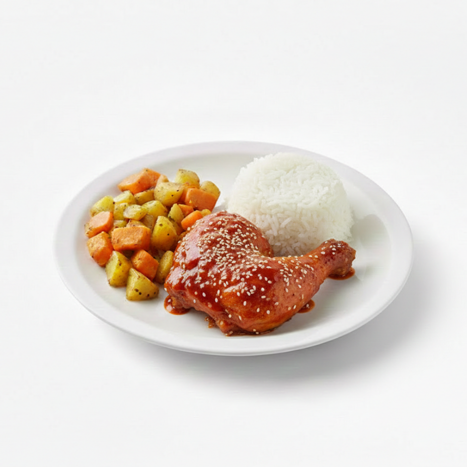 Korean Spicy Chicken Rice Meal